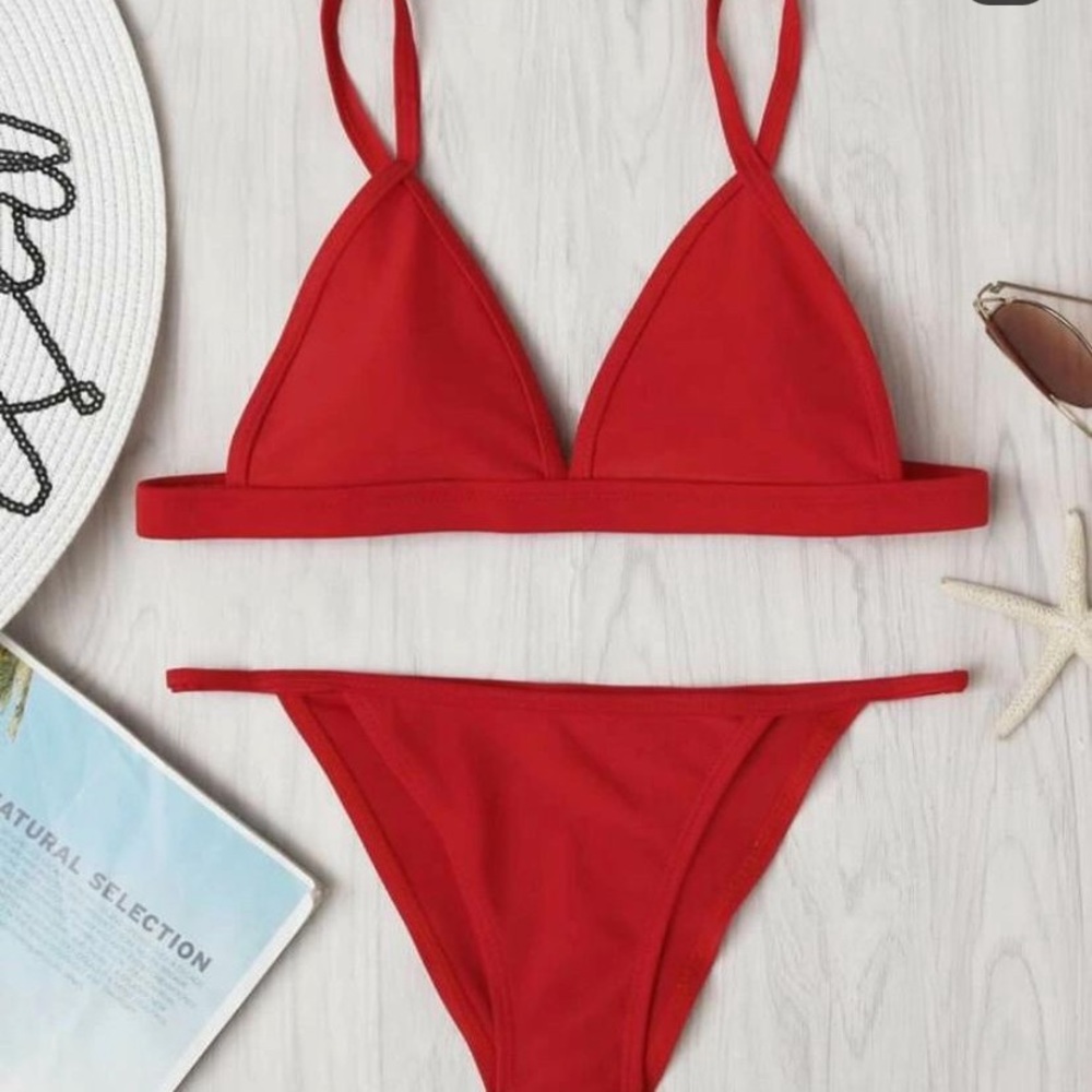 Hot Red Adjustable Bikini Set